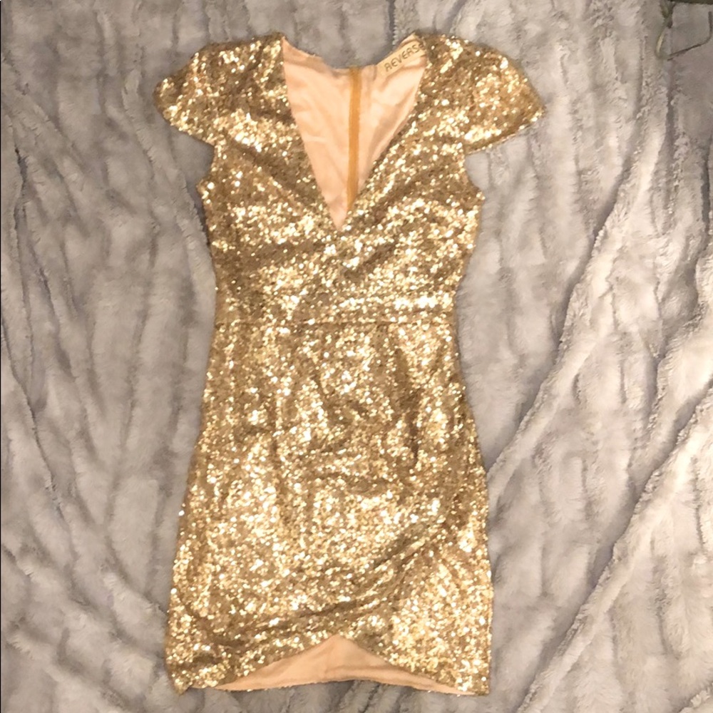 Champagne Gold mini dress